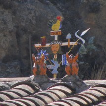 Adornment on the roof of a house in Urubamba